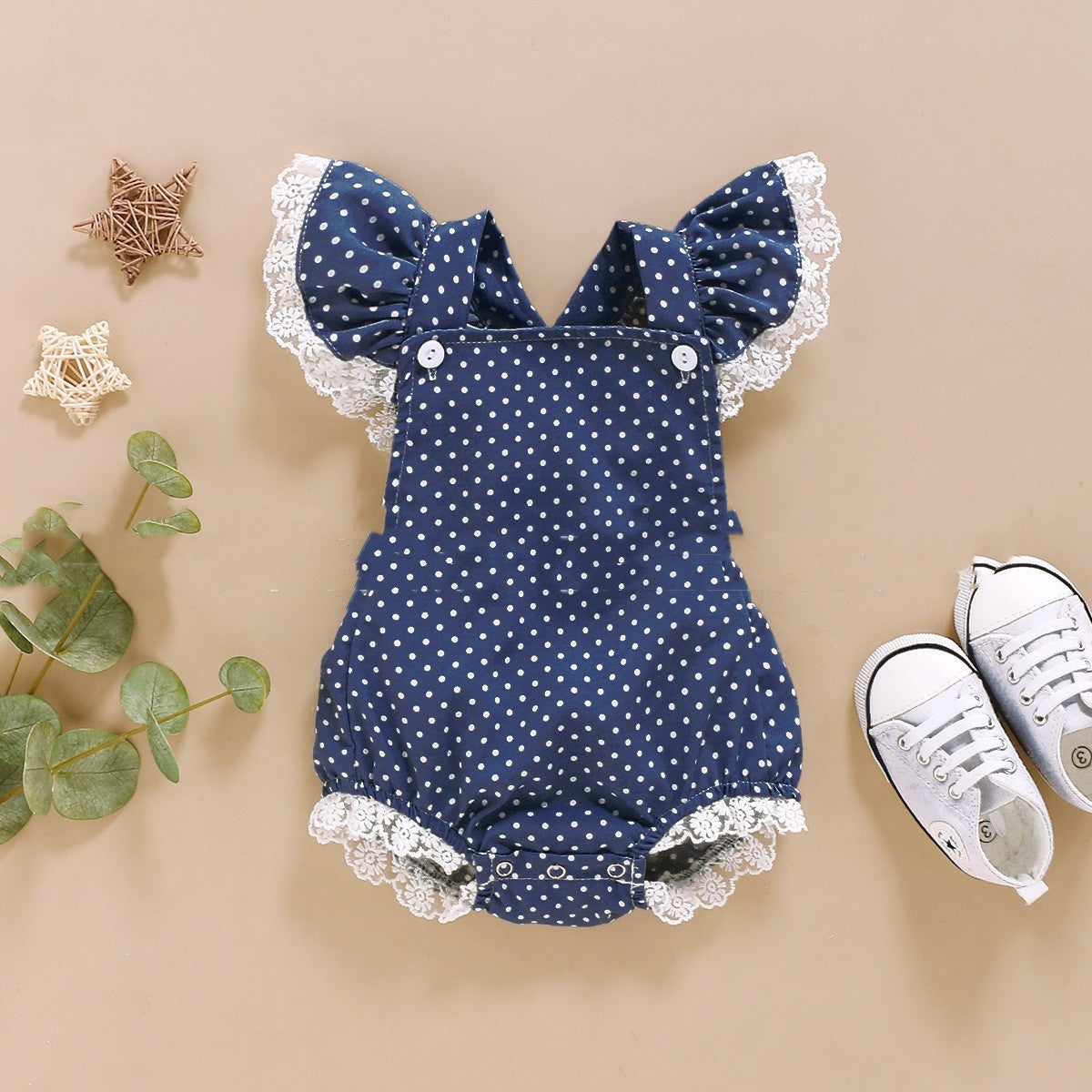 Capped Polka Dot Romper