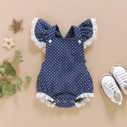 Capped Polka Dot Romper